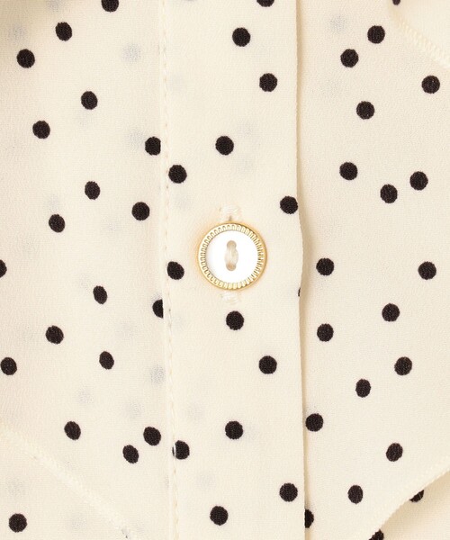 MICO COULIER（ミコクリエ）の「ジョーゼットフリルブラウス（シャツ/ブラウス・レディース・ホワイト系その他5/ネイビー/ライトグレー・38）」の16枚目の写真