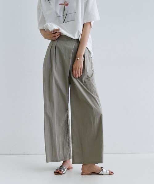 GALLEST（ギャレスト）の「タイプライターラップワイドパンツ（その他パンツ・レディース・グリーン系/ブラウン系その他・38/36/40）」の2枚目の写真