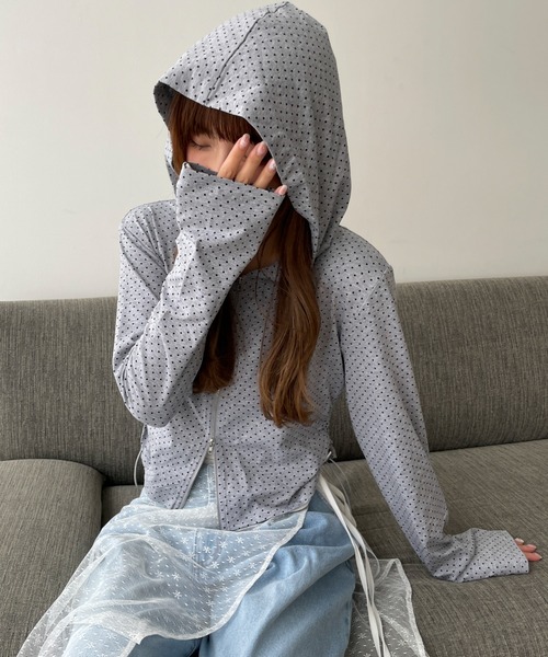 WEGO（ウィゴー）の「WEGO/柄Wジップパーカー（パーカー・レディース・ホワイト/ライトグレー/グレー系その他5・FREE）」の2枚目の写真