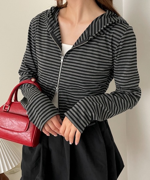 WEGO（ウィゴー）の「WEGO/柄Wジップパーカー（パーカー・レディース・ホワイト/ライトグレー/グレー系その他5・FREE）」の3枚目の写真