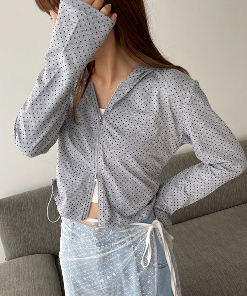 WEGO（ウィゴー）の「WEGO/柄Wジップパーカー（パーカー・レディース・ホワイト/ライトグレー/グレー系その他5・FREE）」の21枚目の写真