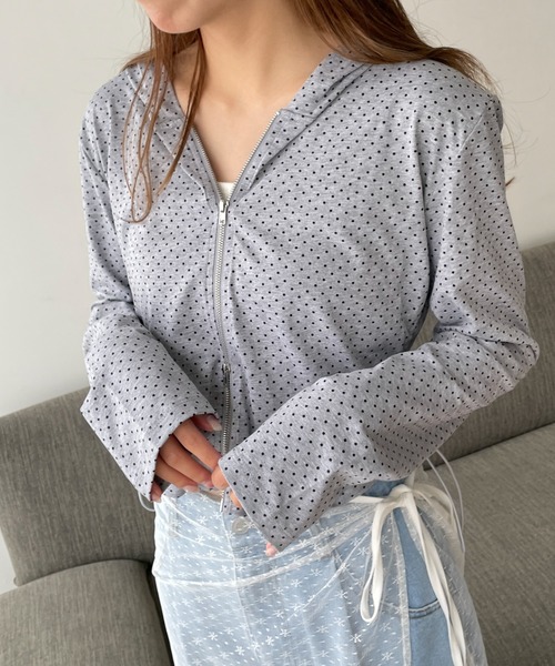 WEGO（ウィゴー）の「WEGO/柄Wジップパーカー（パーカー・レディース・ホワイト/ライトグレー/グレー系その他5・FREE）」の20枚目の写真