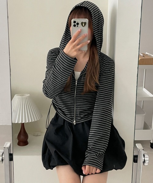 WEGO（ウィゴー）の「WEGO/柄Wジップパーカー（パーカー・レディース・ホワイト/ライトグレー/グレー系その他5・FREE）」の15枚目の写真