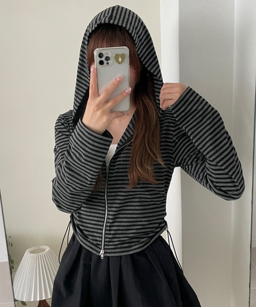 WEGO（ウィゴー）の「WEGO/柄Wジップパーカー（パーカー・レディース・ホワイト/ライトグレー/グレー系その他5・FREE）」の14枚目の写真