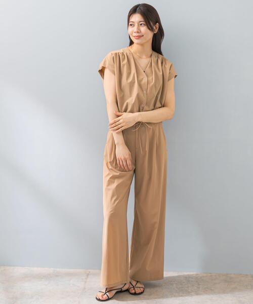 セール】F by ROSSO 撥水クロップドブラウス+ワイドパンツ