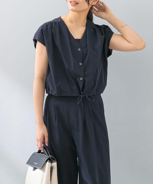 セール】F by ROSSO 撥水クロップドブラウス+ワイドパンツ