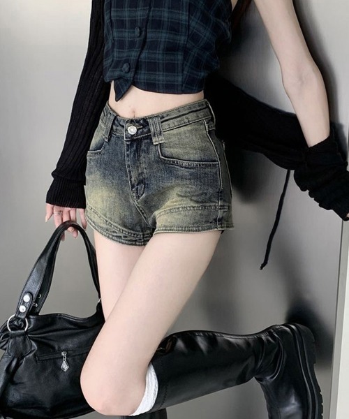 Miniministore(ミニミニストア)の「ウォッシュデニムショートパンツレディース(デニムパンツ・レディース・インディゴブルー・XL/L/M)」の17枚目の写真