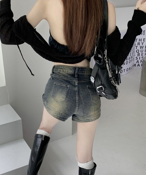 Miniministore(ミニミニストア)の「ウォッシュデニムショートパンツレディース(デニムパンツ・レディース・インディゴブルー・XL/L/M)」の16枚目の写真