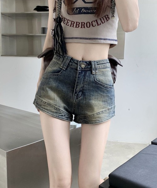Miniministore(ミニミニストア)の「ウォッシュデニムショートパンツレディース(デニムパンツ・レディース・インディゴブルー・XL/L/M)」の13枚目の写真