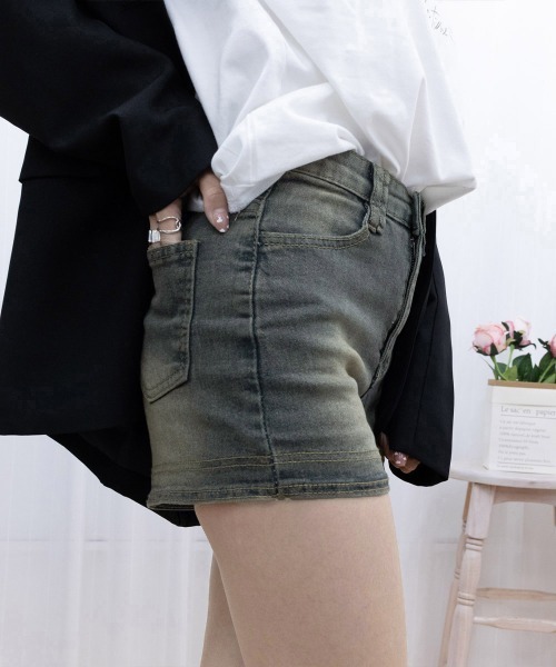Miniministore(ミニミニストア)の「ウォッシュデニムショートパンツレディース(デニムパンツ・レディース・インディゴブルー・XL/L/M)」の8枚目の写真