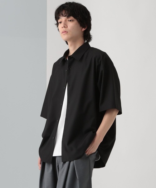 HARE 【WEB限定】マルチマテリアルパターンシャツ SS WEB限定】マルチマテリアルパターンシャツSS(HARE)（シャツ