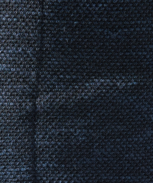 ABAHOUSE GRAY(アバハウスグレイ)の「【サマーニット】バーズアイ ショールカラー ジャケット / ニットジャケット(ブルゾン・メンズ・ネイビー/ライトグレー/ブルー・46/50/48)」の6枚目の写真