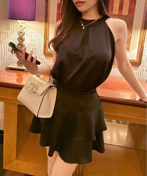 Rさん専用　ティアードワンピース、トップスパンツ、3点セット りぼん付きふくれジャガードティアードワンピース