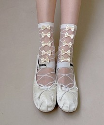 リボン シアーソックス