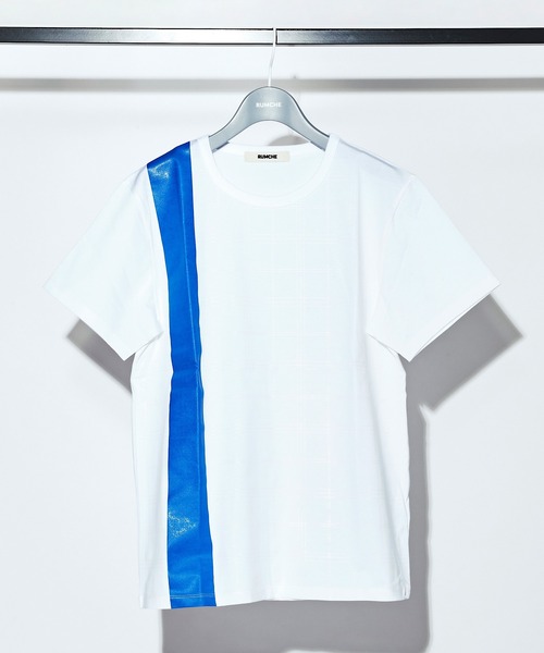 RUMCHE(ラムシェ)の「Line Rubber Print T-shirt / ラインラバープリントTシャツ(Tシャツ/カットソー・レディース・ホワイト・SMALL)」の1枚目の写真