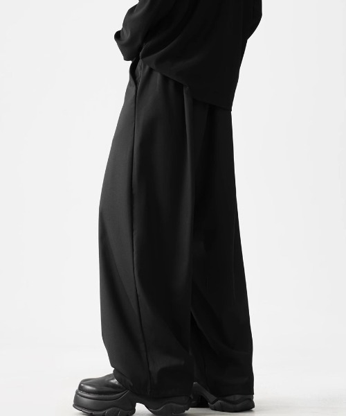 SHEPP(シープ)の「タックストレートワイドスラックス(スラックス・メンズ・ブラック/グレー・XL/L)」の7枚目の写真