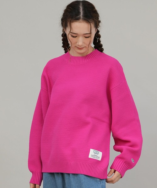 DISCUS ATHLETIC（ディスカス　アスレチック）の「DISCUS ATHLETIC/ディスカスアスレチック セーター クルーニット 5487-6970（ニット/セーター・レディース・ライトグリーン/ピンク/アイボリー/スミクロ/イエロー/オレンジ・M）」の6枚目の写真