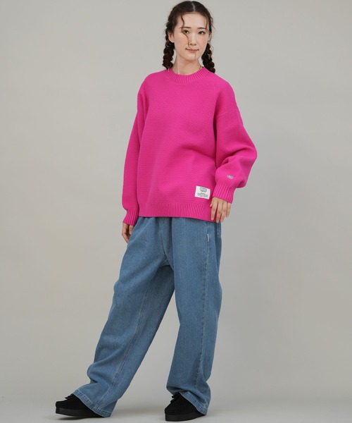 DISCUS ATHLETIC（ディスカス　アスレチック）の「DISCUS ATHLETIC/ディスカスアスレチック セーター クルーニット 5487-6970（ニット/セーター・レディース・ライトグリーン/ピンク/アイボリー/スミクロ/イエロー/オレンジ・M）」の8枚目の写真