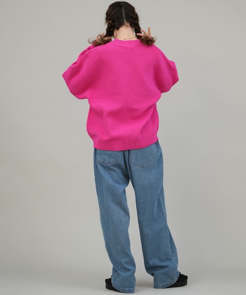 DISCUS ATHLETIC（ディスカス　アスレチック）の「DISCUS ATHLETIC/ディスカスアスレチック セーター クルーニット 5487-6970（ニット/セーター・レディース・ライトグリーン/ピンク/アイボリー/スミクロ/イエロー/オレンジ・M）」の9枚目の写真