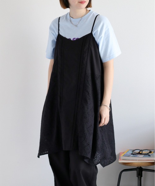 cepo(セポ)の「スカラップ刺繍キャミワンピース(ワンピース・レディース・オフホワイト/ブラック・M)」の13枚目の写真