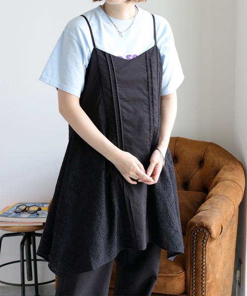 cepo(セポ)の「スカラップ刺繍キャミワンピース(ワンピース・レディース・オフホワイト/ブラック・M)」の14枚目の写真