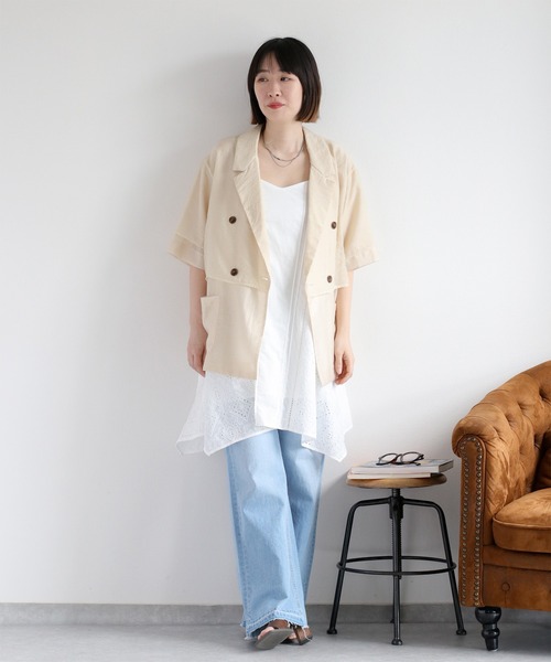 cepo(セポ)の「スカラップ刺繍キャミワンピース(ワンピース・レディース・オフホワイト/ブラック・M)」の20枚目の写真