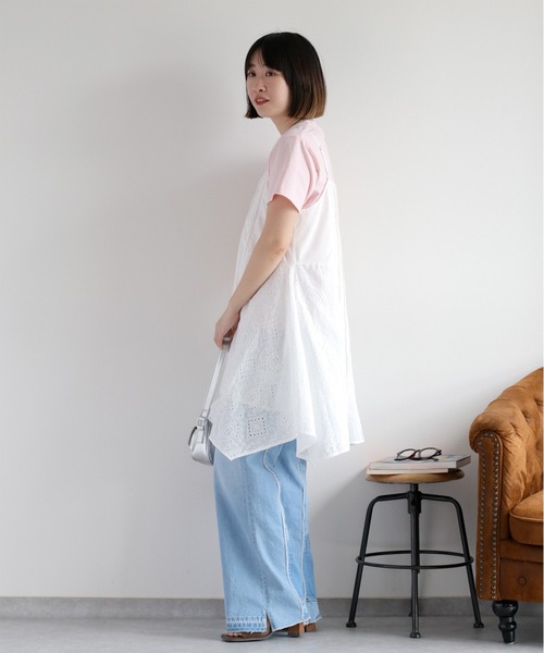 cepo(セポ)の「スカラップ刺繍キャミワンピース(ワンピース・レディース・オフホワイト/ブラック・M)」の16枚目の写真