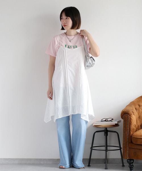 cepo(セポ)の「スカラップ刺繍キャミワンピース(ワンピース・レディース・オフホワイト/ブラック・M)」の15枚目の写真