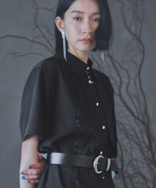 パーバーズ⭐︎perverze ジャガードシャツ アシンメトリーデザイン