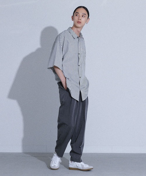 MDR(エムディアール)の「ワイドテーパードイージースラックス(スラックス・メンズ・ブラック/グレー・M/L)」の20枚目の写真