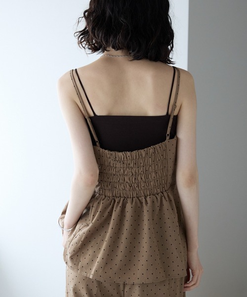 each(イーチ)の「【セットアップ対応】ドット柄ペプラムキャミビスチェ(キャミソール・レディース・ブラック/ベージュ・FREE)」の14枚目の写真