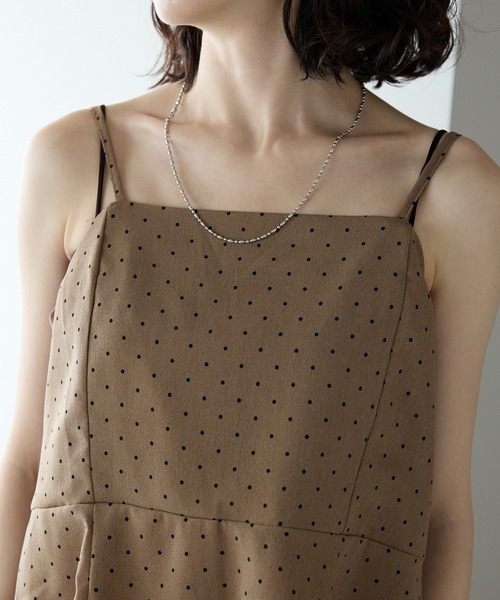 each(イーチ)の「【セットアップ対応】ドット柄ペプラムキャミビスチェ(キャミソール・レディース・ブラック/ベージュ・FREE)」の19枚目の写真