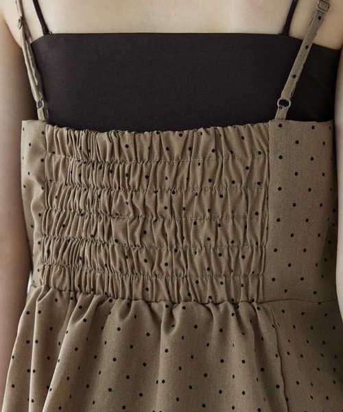 each(イーチ)の「【セットアップ対応】ドット柄ペプラムキャミビスチェ(キャミソール・レディース・ブラック/ベージュ・FREE)」の21枚目の写真