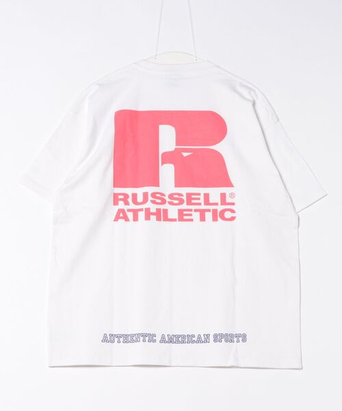 Russell Athletic(ラッセルアスレティック)の「Duckster/ダックスター RIUSSEL ATHLETIC 別注TEE(Rロゴ)(Tシャツ/カットソー・メンズ・ブラック/ライトグレー/ホワイト・LARGE/MEDIUM/X-LARGE)」の4枚目の写真