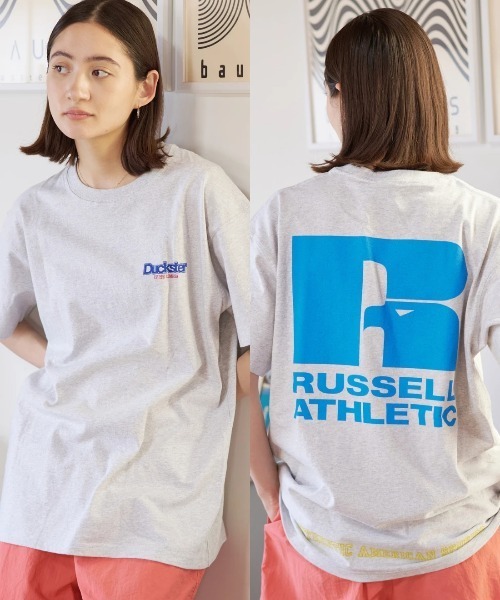 Russell Athletic(ラッセルアスレティック)の「Duckster/ダックスター RIUSSEL ATHLETIC 別注TEE(Rロゴ)(Tシャツ/カットソー・メンズ・ブラック/ライトグレー/ホワイト・LARGE/MEDIUM/X-LARGE)」の3枚目の写真
