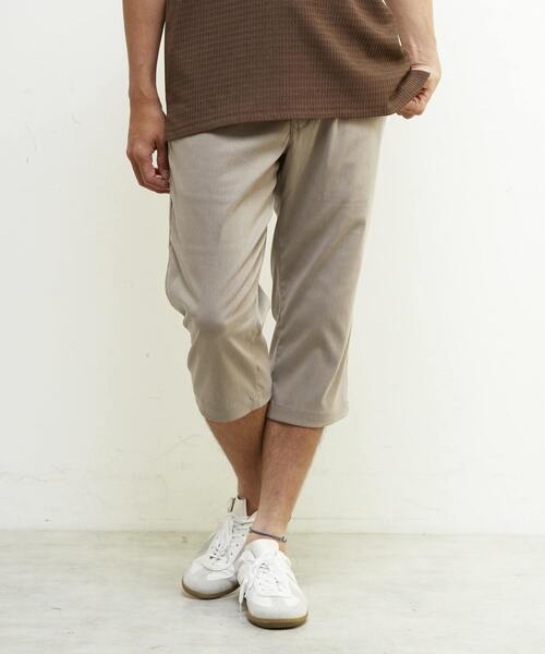 MEN'S MELROSE(メンズメルローズ)の「メランジハイパーストレッチクロップドパンツ(チノパンツ・メンズ・ライトベージュ/ブラック/ネイビー/ライトグレー・4/3/5/2)」の3枚目の写真