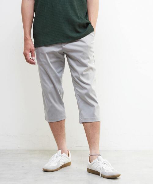 MEN'S MELROSE(メンズメルローズ)の「メランジハイパーストレッチクロップドパンツ(チノパンツ・メンズ・ライトベージュ/ブラック/ネイビー/ライトグレー・4/3/5/2)」の1枚目の写真