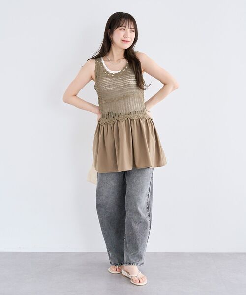 Sugar spoon(シュガースプーン)の「・SUGAR SPOON クロシェキリカエチュニック(チュニック・レディース・ブラック/グレイッシュベージュ/アイボリー/チャコールグレー・FREE)」の19枚目の写真