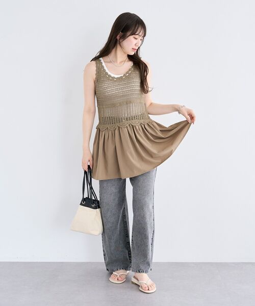 Sugar spoon(シュガースプーン)の「・SUGAR SPOON クロシェキリカエチュニック(チュニック・レディース・ブラック/グレイッシュベージュ/アイボリー/チャコールグレー・FREE)」の20枚目の写真