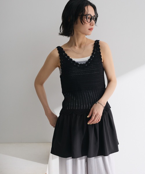 Sugar spoon(シュガースプーン)の「・SUGAR SPOON クロシェキリカエチュニック(チュニック・レディース・ブラック/グレイッシュベージュ/アイボリー/チャコールグレー・FREE)」の3枚目の写真