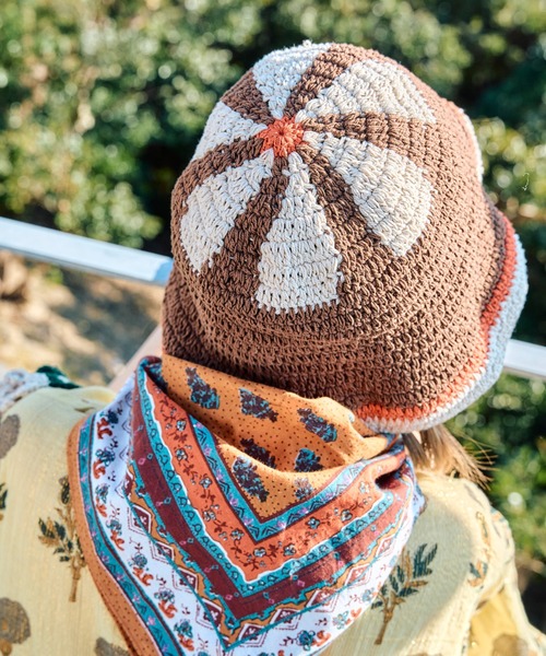 チャイハネ(チャイハネ)の「【チャイハネ】トプロナフラワーハット(ハット・レディース・ブラウン・FREE)」の2枚目の写真