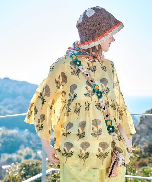 チャイハネ(チャイハネ)の「【チャイハネ】トプロナフラワーハット(ハット・レディース・ブラウン・FREE)」の7枚目の写真