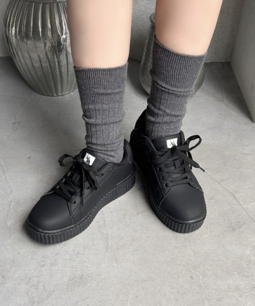 U.S. POLO ASSN.(ユーエスポロアッスン)の「U.S. POLO ASSN 厚底ボリュームソール ワンポイント ローカットスニーカー(スニーカー・レディース・ブラック/ホワイト/ブラック×ホワイト・22.5cm/23cm/23.5cm/24cm/24.5cm/25cm/25.5cm/26cm/26.5cm/27cm)」の6枚目の写真