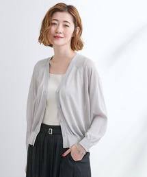 さっと二の腕カバー 大人な抜け感シアーラグランVネックカーデ