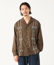 メンズのシャツ/ブラウス（グリーン・カーキ/緑色系・オープンカラー
