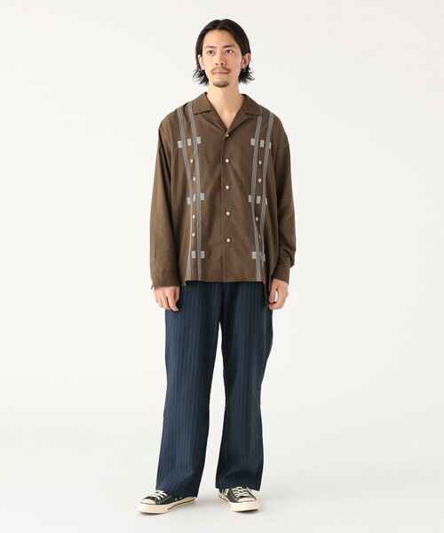 B:MING by BEAMS（ビーミングバイビームス）の「刺繍 オープンカラー シャツ（シャツ/ブラウス・メンズ・ブラック/オリーブ・S/M/L/XL）」の3枚目の写真