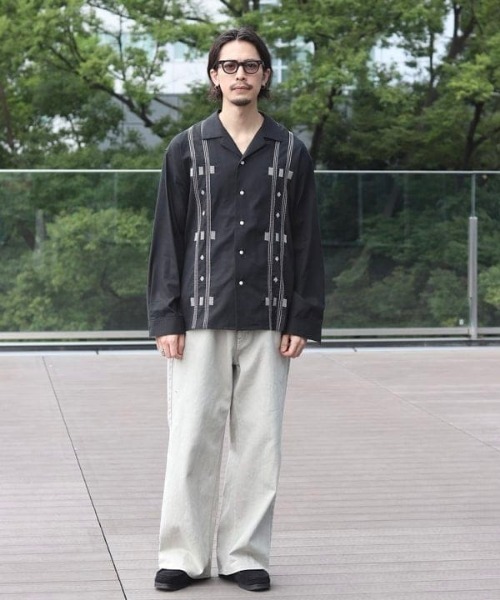 B:MING by BEAMS（ビーミングバイビームス）の「刺繍 オープンカラー シャツ（シャツ/ブラウス・メンズ・ブラック/オリーブ・S/M/L/XL）」の15枚目の写真