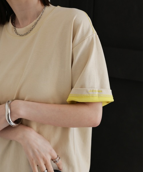 CREARE -LINO-（クレアーレリノ）の「ダメージ加工バイカラーTシャツ（Tシャツ/カットソー・メンズ・グレー/ベージュ/ブラック/イエロー・LARGE/MEDIUM）」の20枚目の写真