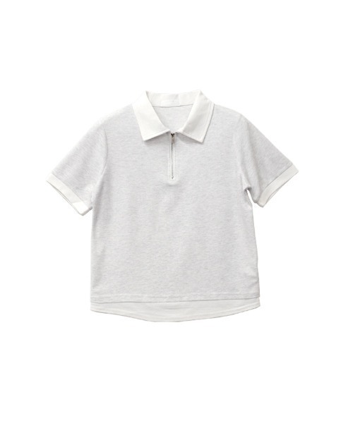CLOTHY（クロシィ）の「【こなれたバイカラー、ひとくせジップ】ジップ使いポロシャツ（ポロシャツ・レディース・ネイビー/レッド/グレー・MEDIUM）」の17枚目の写真