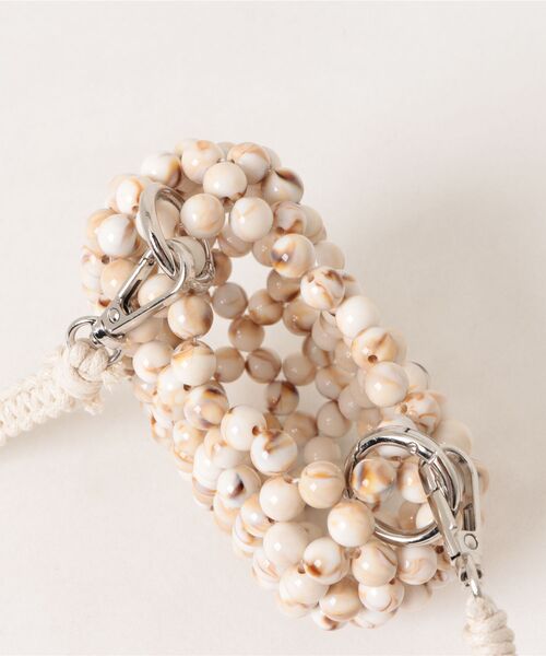 セール】ハートビーズミニポーチ / ショルダーチェーン付き